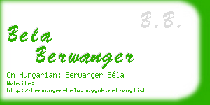 bela berwanger business card
